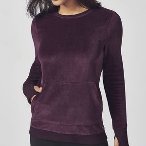 Fabletics Liane Velvet Dark Maroon Pullover Size XS